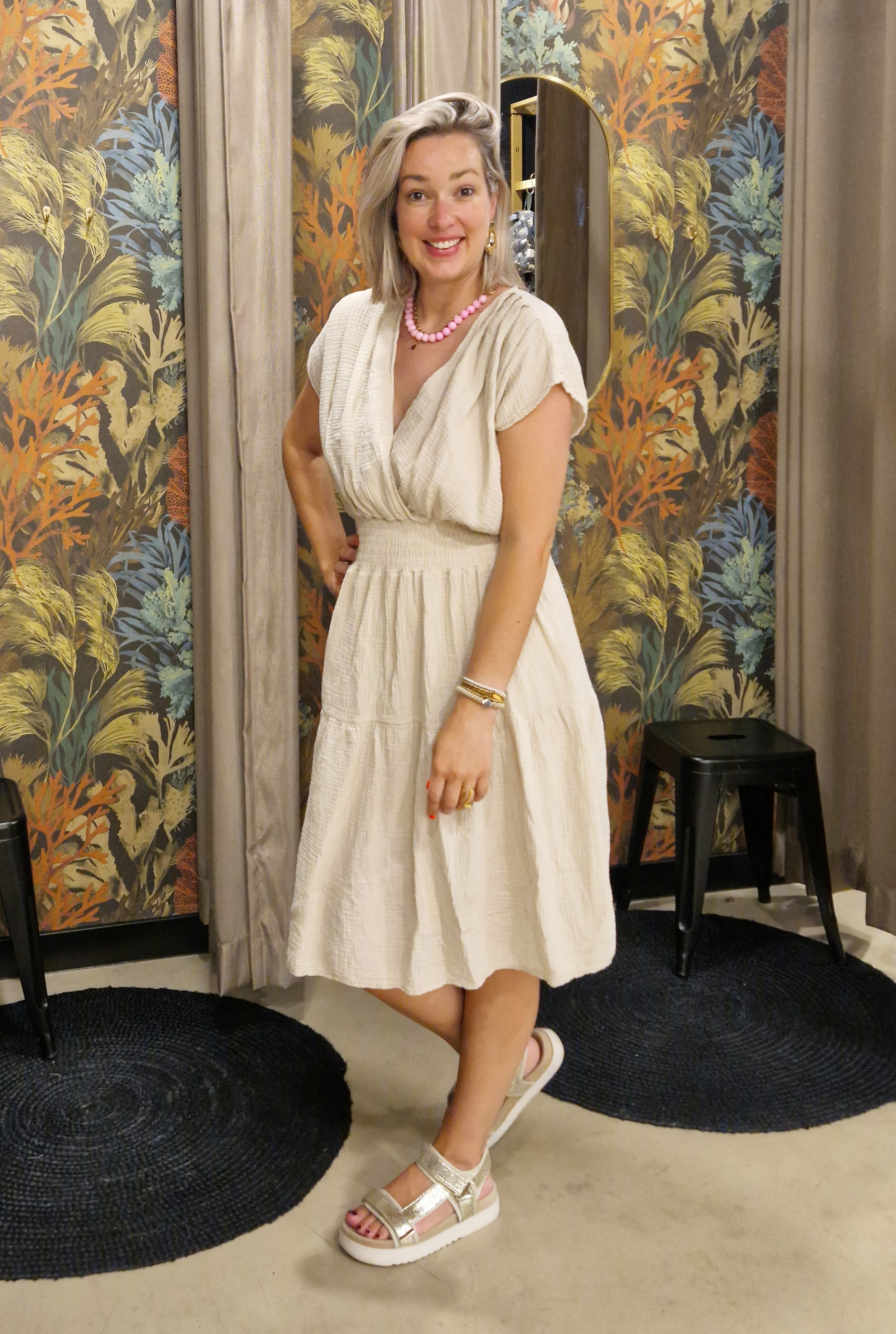 Nila the Store - Wafel jurk Neela - Afbeelding 4