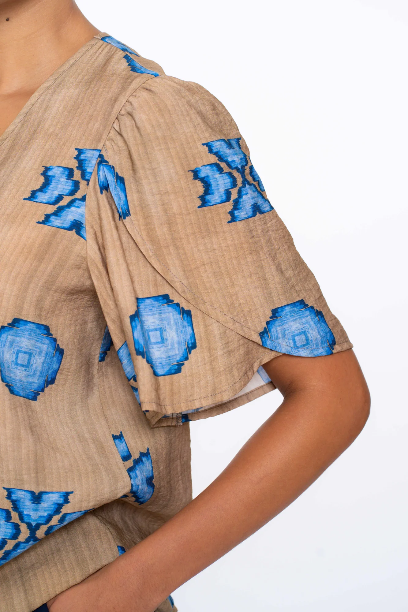 Geisha - Blouse camel blue - Afbeelding 1