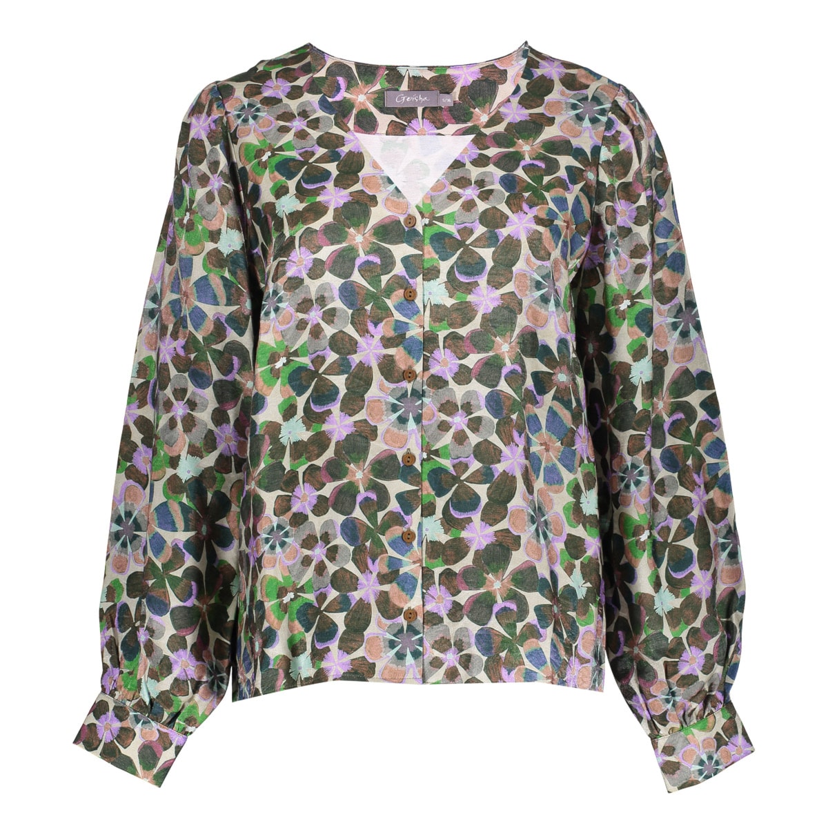Geisha - Blouse flower green