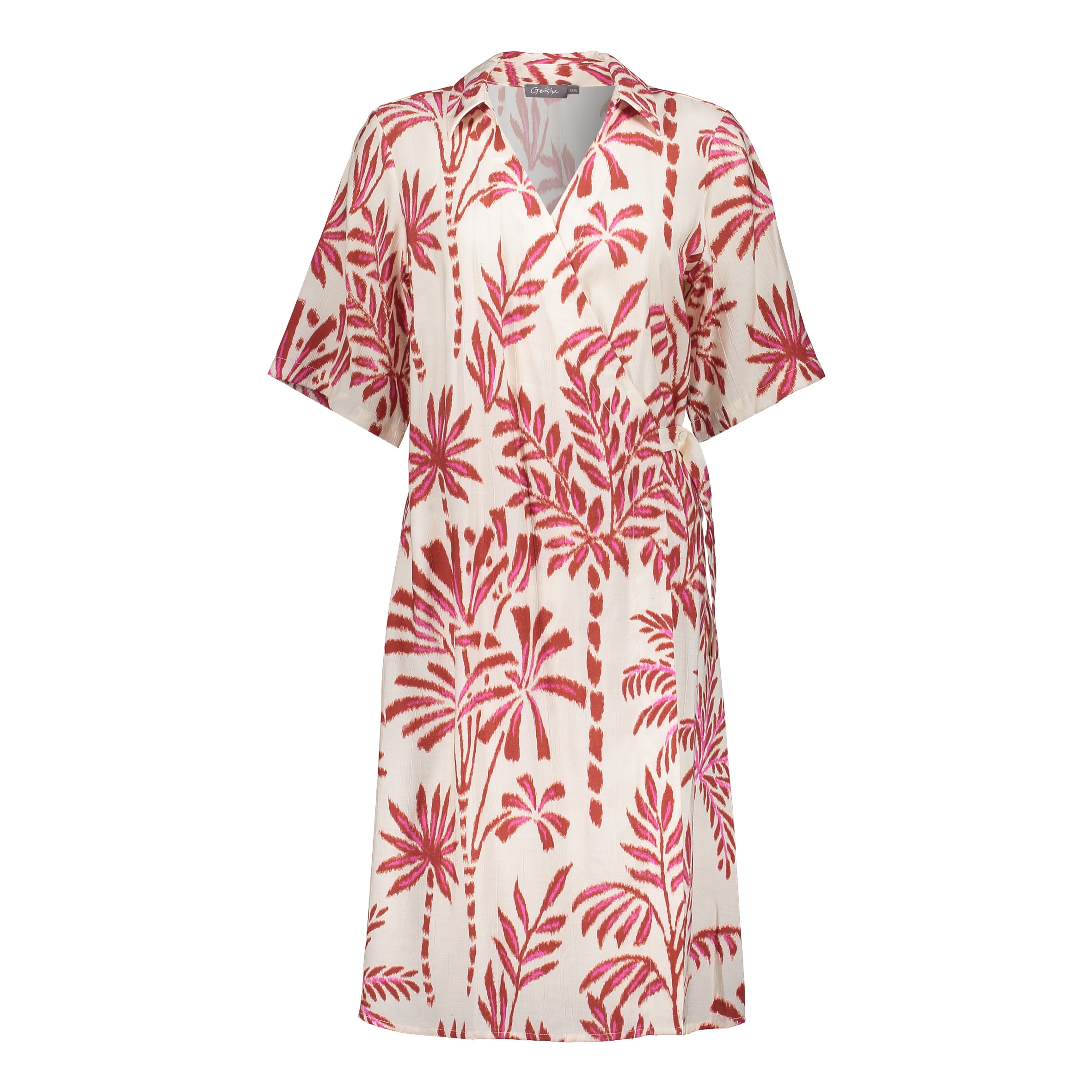 Geisha - Overslagjurk beige roze