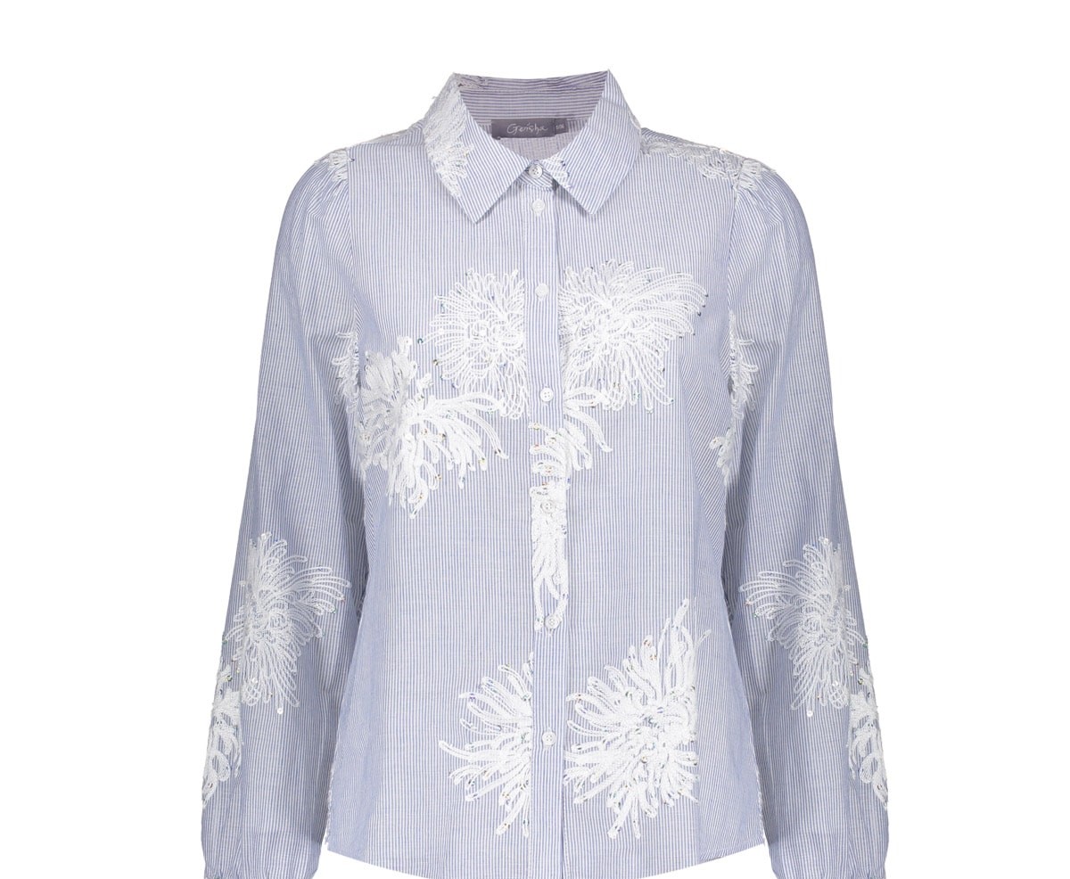 Geisha - Blouse streep bloemen