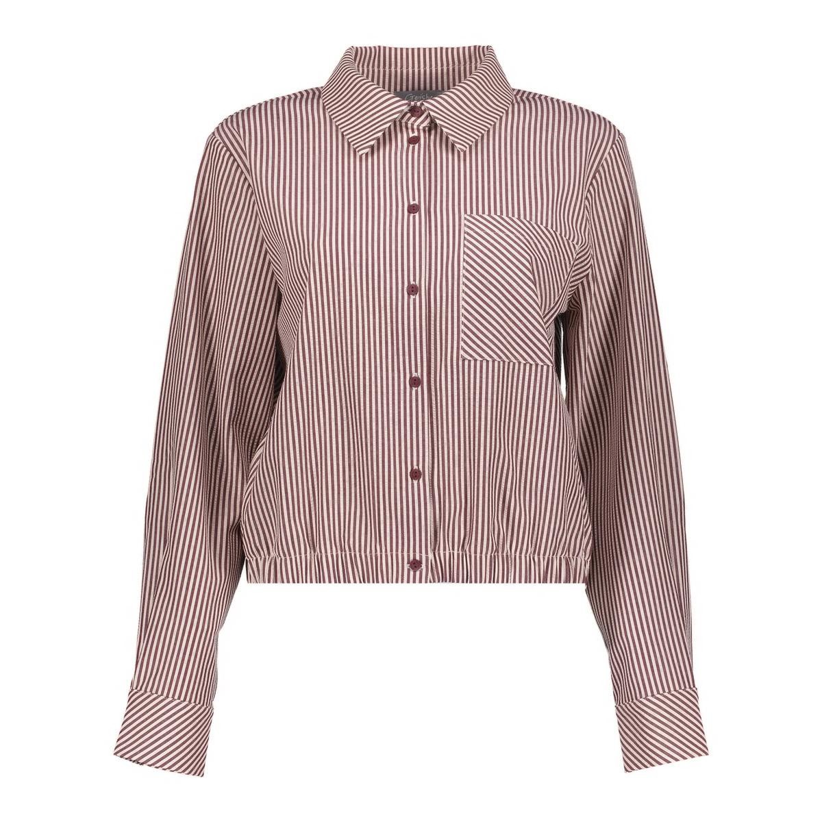 Geisha - Blouse strepen bordeauxrood