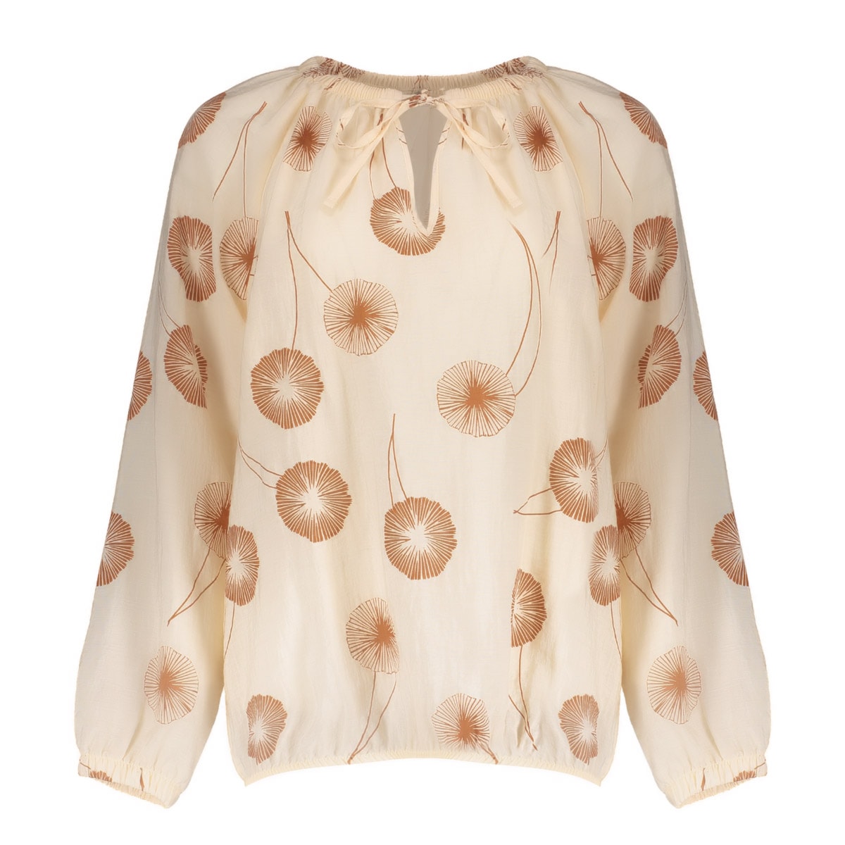 Geisha - Blouse brown flowers