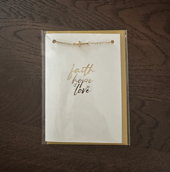 Sieradenkaart - Faith hope love