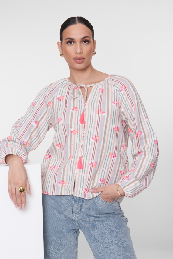 Geisha - Blouse streep pink - Afbeelding 3