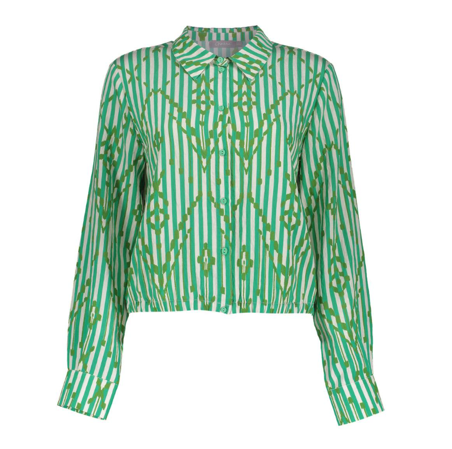 Geisha - Blouse Streep groen