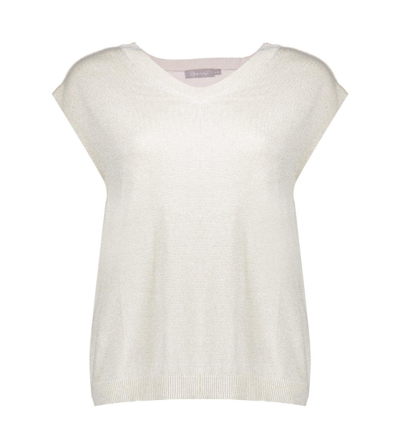 Geisha - Top beige zilver