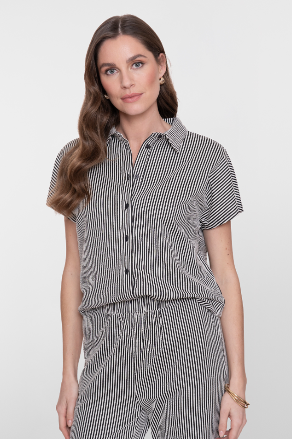 Geisha - Blouse strepen zwart - Afbeelding 2