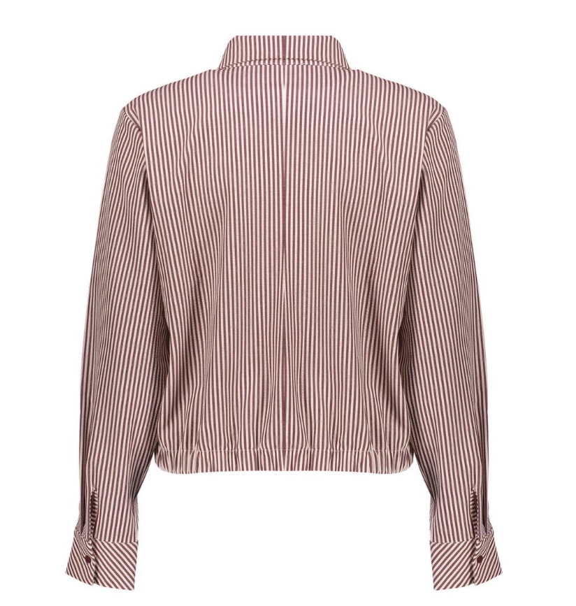 Geisha - Blouse strepen bordeauxrood - Afbeelding 2