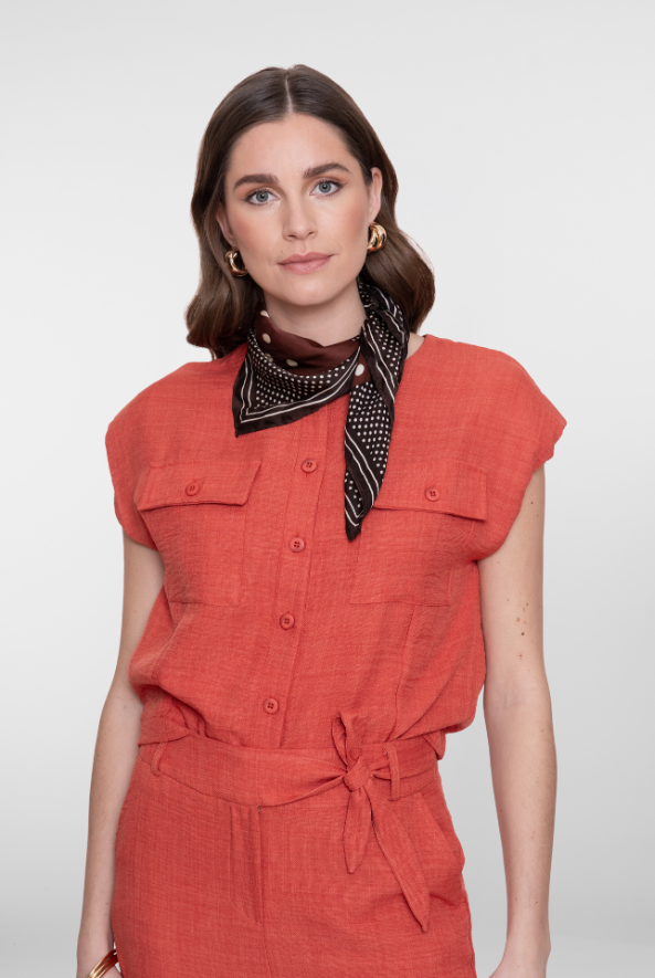 Geisha - Gilet top Koraal