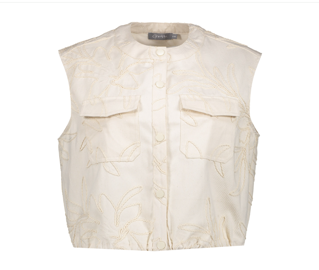 Geisha - Gilet ecru flowers