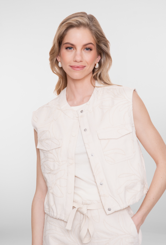 Geisha - Gilet ecru flowers - Afbeelding 2