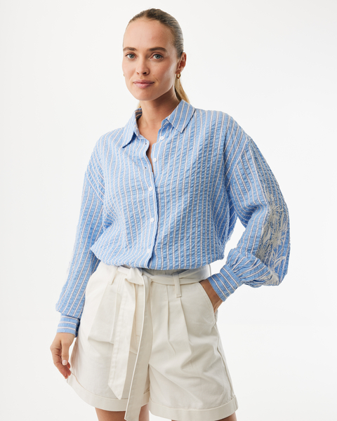 Mexx - Striped embroidery blouse - Afbeelding 1