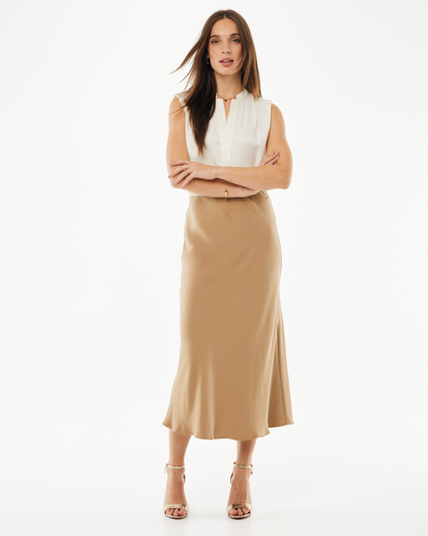 Mexx - Midi rok taupe - Afbeelding 1